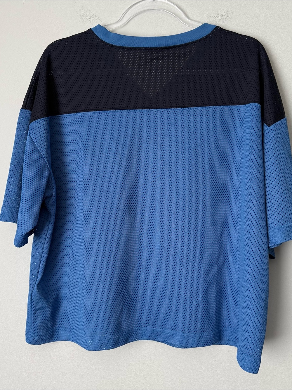Urban Outfitters Blue and Black Mesh Jersey with Neon-Outlined 42 - Picture 3 of 5